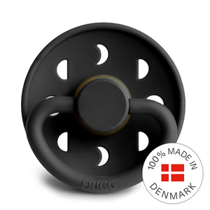 FRIGG Moon Phase - Round Latex Pacifier - Jet Black - Size 2